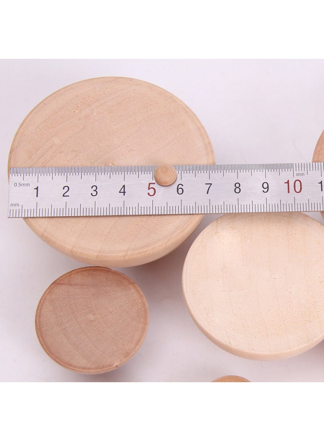 Direct Wooden Solid Hemisphere DIY Solid Wood Hemisphere Painted Semicircle Ball Lotus Beech Board Game Accessories-Color:45mm-Specifications:0.8cm-9cm  - Image 2