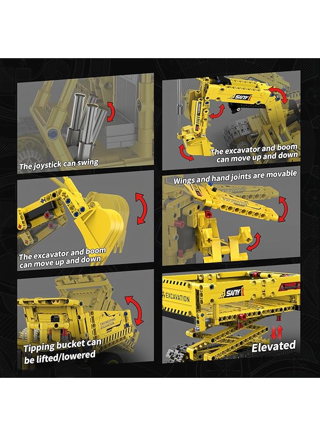 Sumkyle 5 In 1 Robot Building Set Toy Excavator Stem Set Remote And App Controlled Building Blocks Set For Kids Ages 8 12 Robot Toy Gift For Boys And Girls (555 Pcs) - Image 4