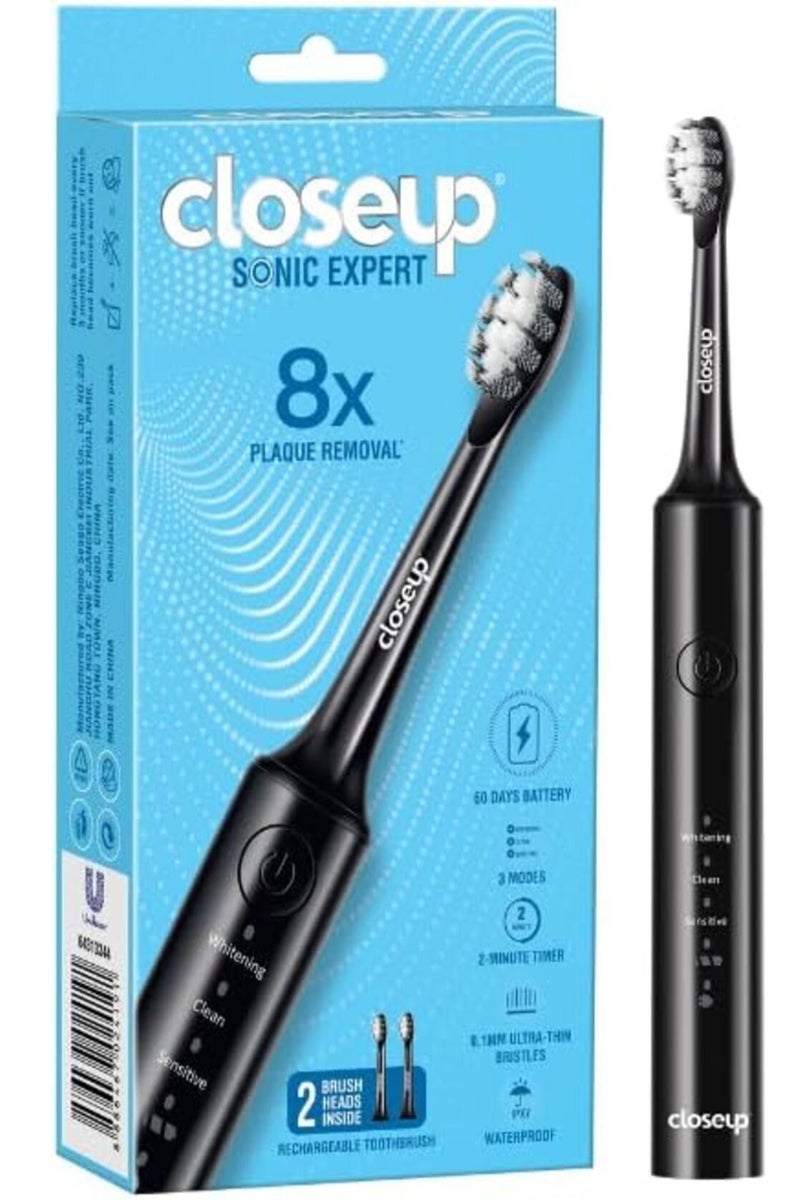 Closeup Sonic Expert Black Rechargeable Toothbrush - Image 1