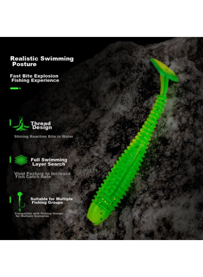King Lure King Soft Bait, Spiral T-tail, Sea Fishing, Freshwater Mandarin Fish Bait, Lead Head Hook, Bottom Fishing Artificial Bait - Image 2