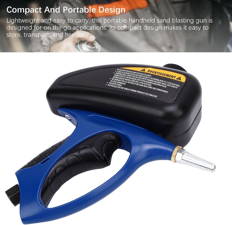 TOPINCN Portable Sandblaster Tool, 90PSI Pneumatic Abrasive with 510ml Capacity and ZG1/4 Connector, Adjustable Handheld Sand Blasting Device for Surface Rust Removal - Image 2