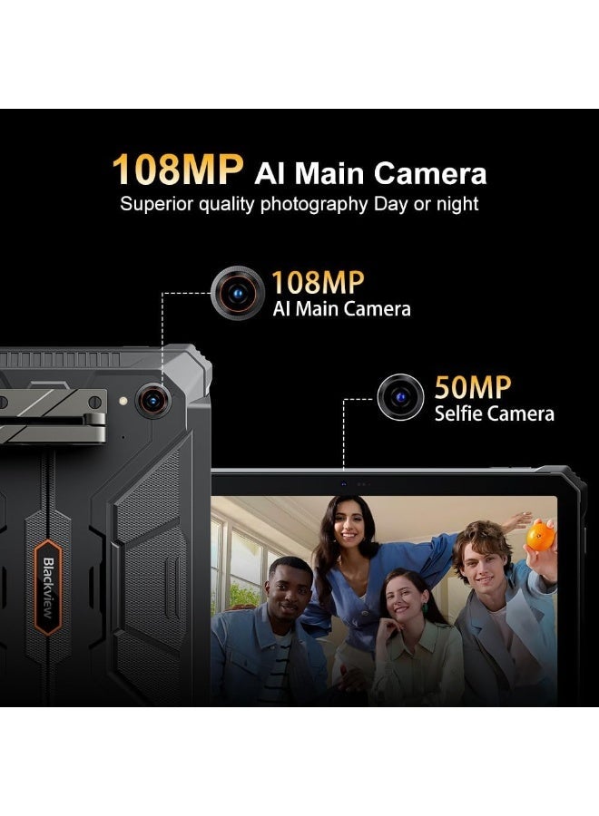 بلاكفيو تابلت بلاك فيو أكتيف 12 برو 5G القوي مع جهاز عرض (12GB+256GB، شاشة 11 بوصة، بطارية 30000mAh، تابلت خارجي IP68، كاميرا 108MP+50MP) - Image 3