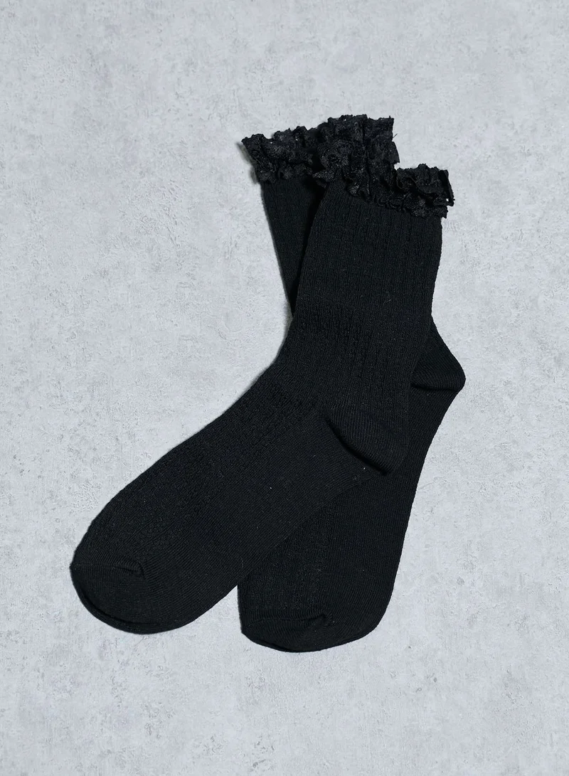 VERO MODA 3 Pack Lace Ruffle Socks