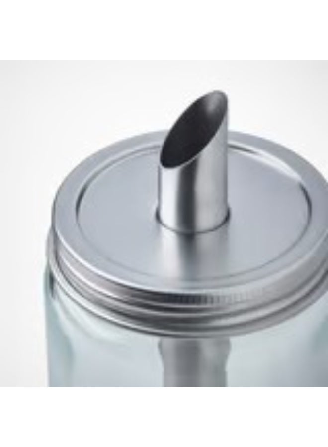 Sugar shaker clear glass stainless steel 15 cm - Image 2