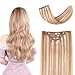 Winsky 20" Clip in Hair Extensions Remy Human Hair for Women - Silky Straight Long Human Hair Clip on Extensions 75grams 4pieces #18-613 Color - Image 2
