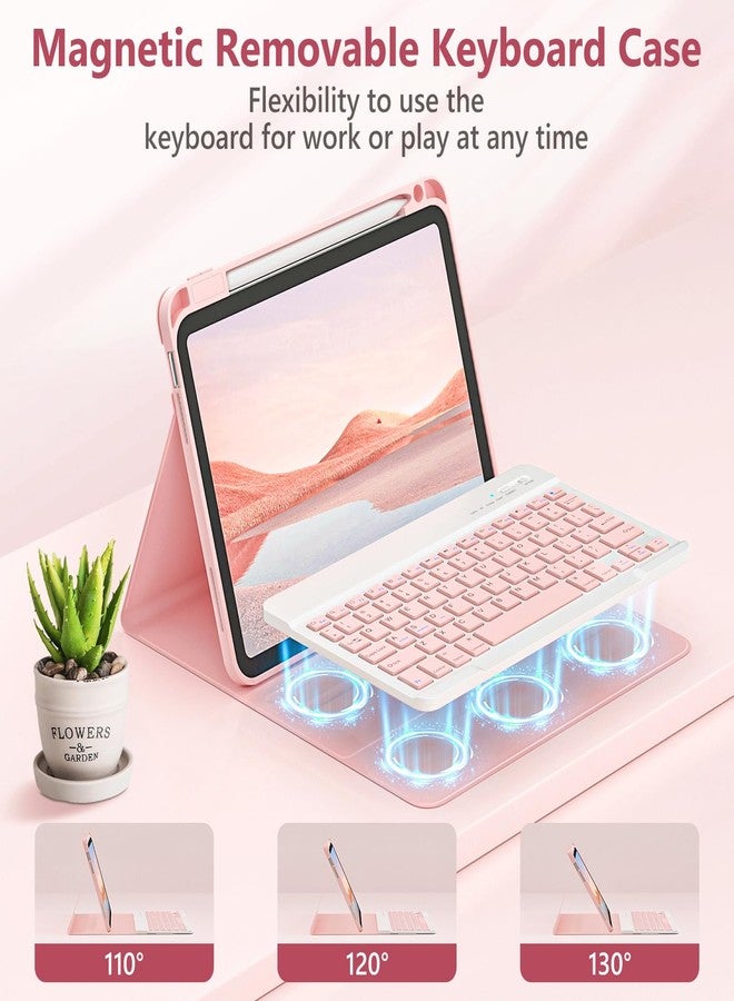 FUWANG Keyboard Case for iPad Air 11 inch (M3 2025 / M2 2024)& Air 5th 4th Generation Case with Keyboard 10.9 inch, Detachable Magnetic Keyboard Cover for iPad Air 11 inch/Air 5th/Air 4th, Light Pink - Image 3