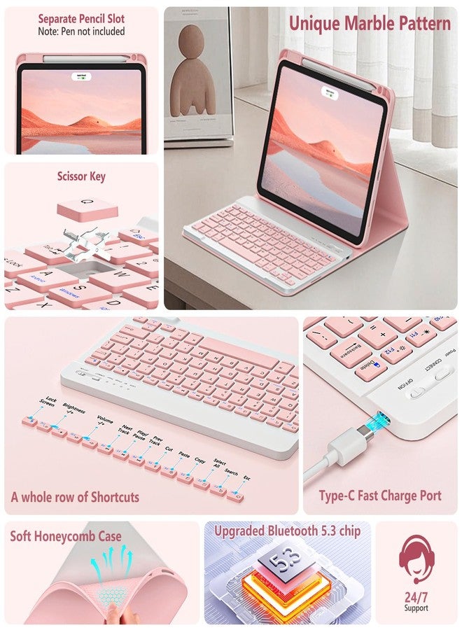 FUWANG Keyboard Case for iPad Air 11 inch (M3 2025 / M2 2024)& Air 5th 4th Generation Case with Keyboard 10.9 inch, Detachable Magnetic Keyboard Cover for iPad Air 11 inch/Air 5th/Air 4th, Light Pink - Image 5