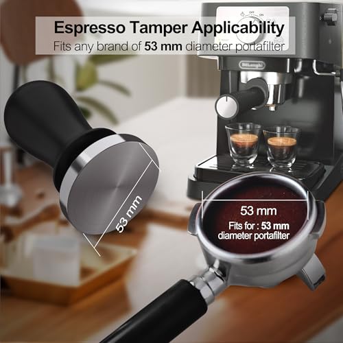 KitchenBoss Coffee 53mm Espresso Calibrated Tamper: KitchenBoss Espresso Pressure Tamper, Coffee Spring Loaded Tamper Espresso Hand Tamper | Weighted Coffee Espresso Tamper 53 MM - Image 3