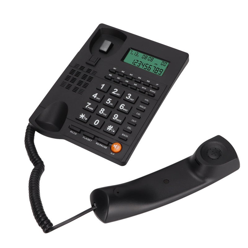 Corded Telephone LCD Adjustable Brightness Caller ID Display Function - Real Time Date Week Display 50 Groups Call Record for Office Desktop - Image 3