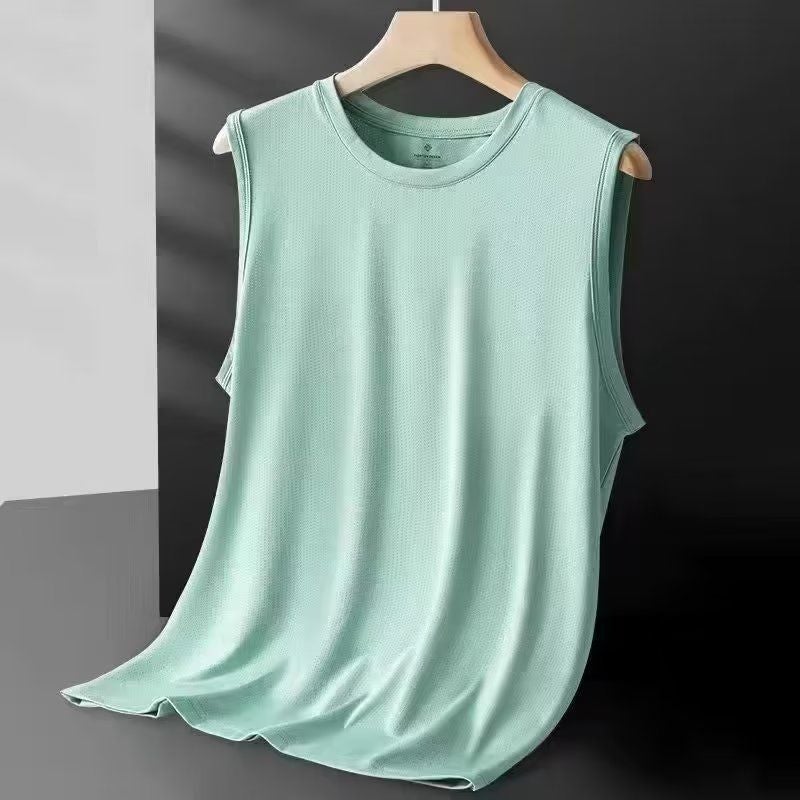 Mens Summer Mesh Breathable Sleeveless Sports Vest [dark gray]]  - Image 2