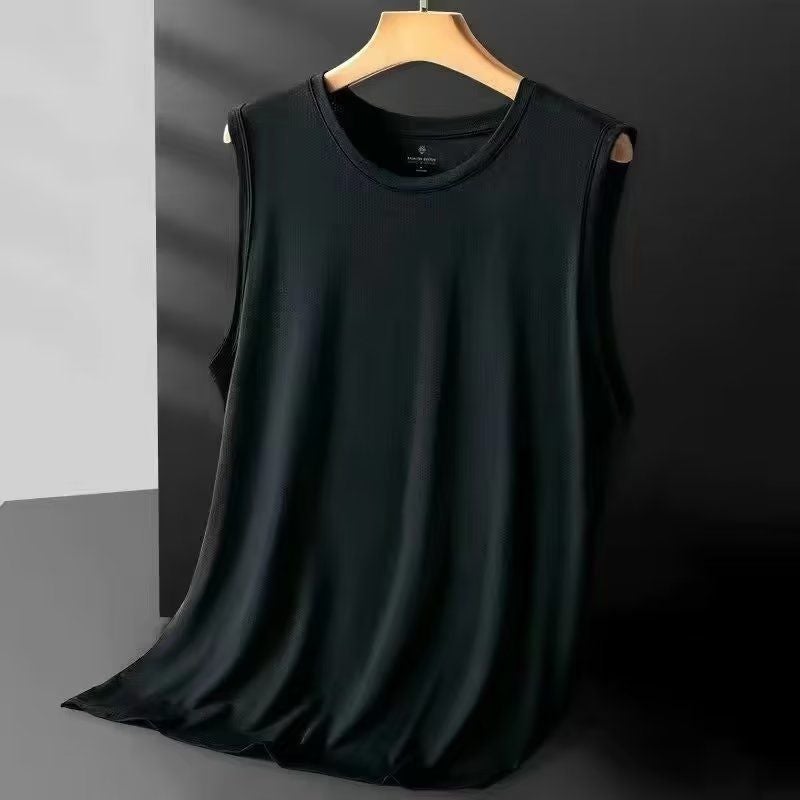 Mens Summer Mesh Breathable Sleeveless Sports Vest [dark gray]]  - Image 4