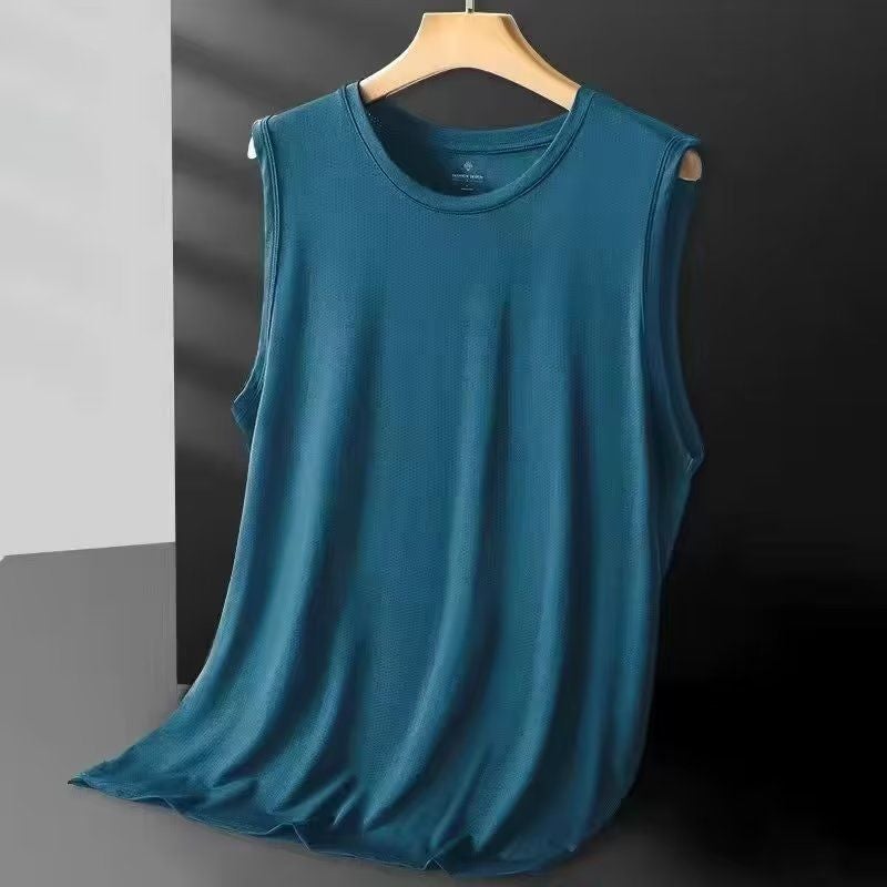 Mens Summer Mesh Breathable Sleeveless Sports Vest [dark gray]]  - Image 3