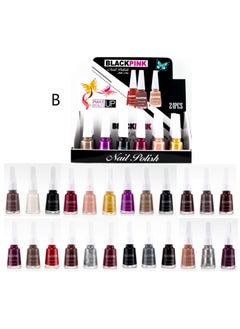 Black Pink 24-Piece Nail Polish Set Multicolour B 