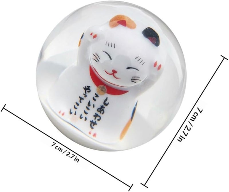 Healeved Car Gear Shift Knob Manual Transmission Lucky Cat Design Vehicle Gear Lever Stick Handle Compatible with Most Cars Automotive Interior Accessory - Image 2