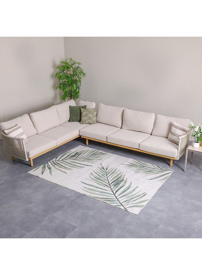 DANUBE HOME Harper Outdoor Washable Leaf Rug | Washable Outdoor Rugs Style | Polyester Area Rug Floor Covering | Indoor Carpet For Living Room Dining Bedroom 200X300cm-Green - Image 5