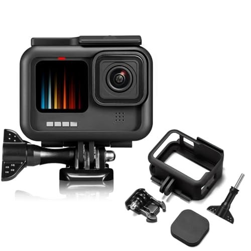 ZODUCT Go-Pro Hero Shockproof Body Frame Housing Protective Case with Lens Cap Compatible with Hero 9 | 10 | 11 | 12 Action Camera Protective Vlog Cage, Action Camera Accessories (Cover with Lens Cap) - Image 1