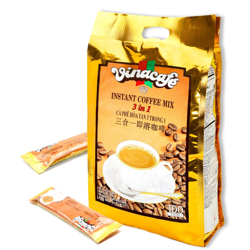 Vinacafe Premium 100 Sticks 3 in 1 Instant Coffee Mix, Single Serves - Image 2