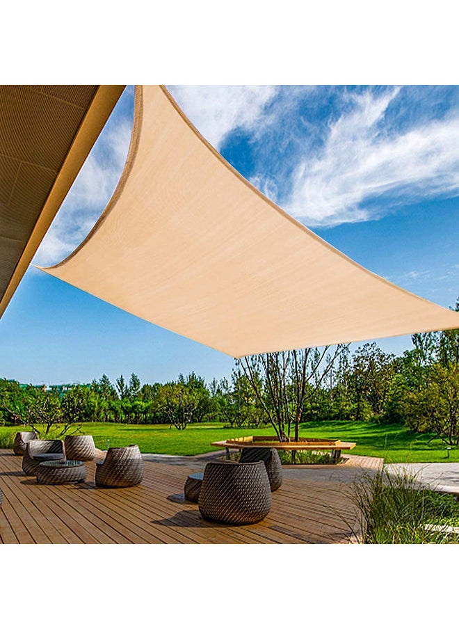 Arabest Shade Sail Beige Sun Shade Sail 9.8ft x 16ft Rectangle Canopy Awning Fabric Cloth Screen - UV Block UV Resistant Heavy Duty Commercial Grade - Outdoor Patio Carport (3 x 5 m)  - Image 1