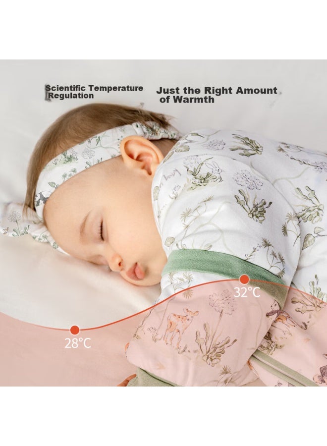 Ouyun Baby Sleeping Bag, Autumn And Winter Children's Warm Ginger Constant Temperature Anti-kick Blanket, 1-3 Years Old Infant Padded Integrated Sleeping Bag, Squirrel 75 - Image 3