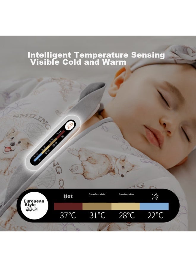 Ouyun Baby Sleeping Bag, Autumn And Winter Children's Warm Ginger Constant Temperature Anti-kick Blanket, 1-3 Years Old Infant Padded Integrated Sleeping Bag, Squirrel 75 - Image 5