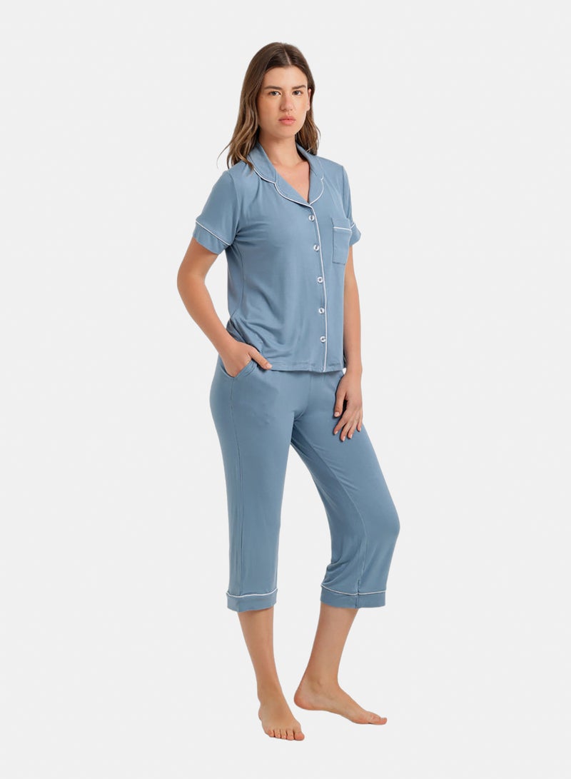Carina Classic Piping Pyjama Set - Image 2