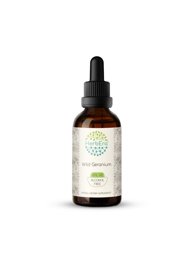 HerbEra Wild Geranium B60 Alcoholfree Herbal Extract Tincture Concentrated Liquid Drops Natural Wild Geranium (Geranium Maculatum Cranesbill) Dried Root (2 Fl Oz) - Image 1