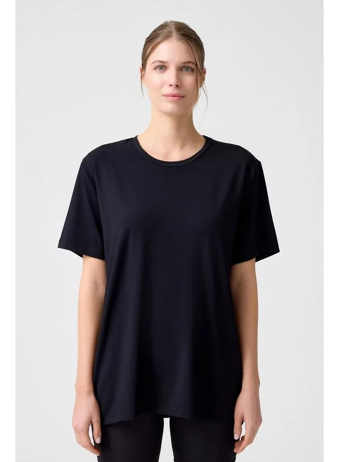 Los Ojos x Melodi Black Oversized Wide-Fit Boyfriend T-Shirt