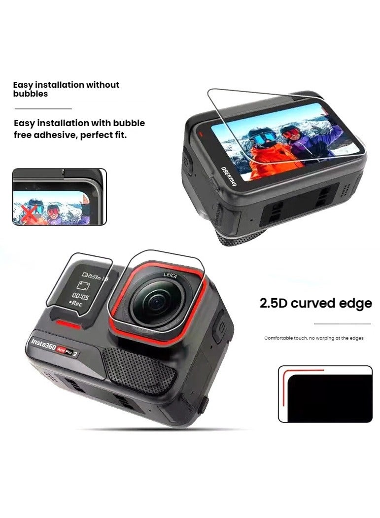 For Insta360 Ace Pro2 Accessory Kit: Silicone Case + Lens Cap + 2 Sets of Tempered Film + Hand Strap + Lobster Clip + Carrying Case - Image 4