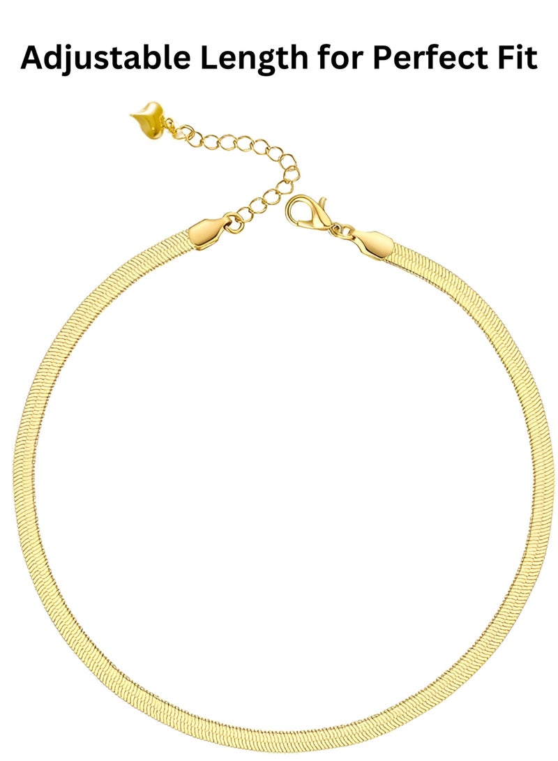 SARAOONT SARAOONT 18K Gold Plated Necklace Chain for Women Adjustable Cuban Link with Gift Box - Image 2