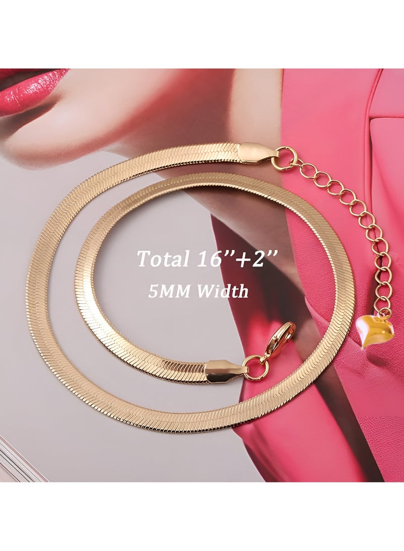 SARAOONT SARAOONT 18K Gold Plated Necklace Chain for Women Adjustable Cuban Link with Gift Box - Image 3