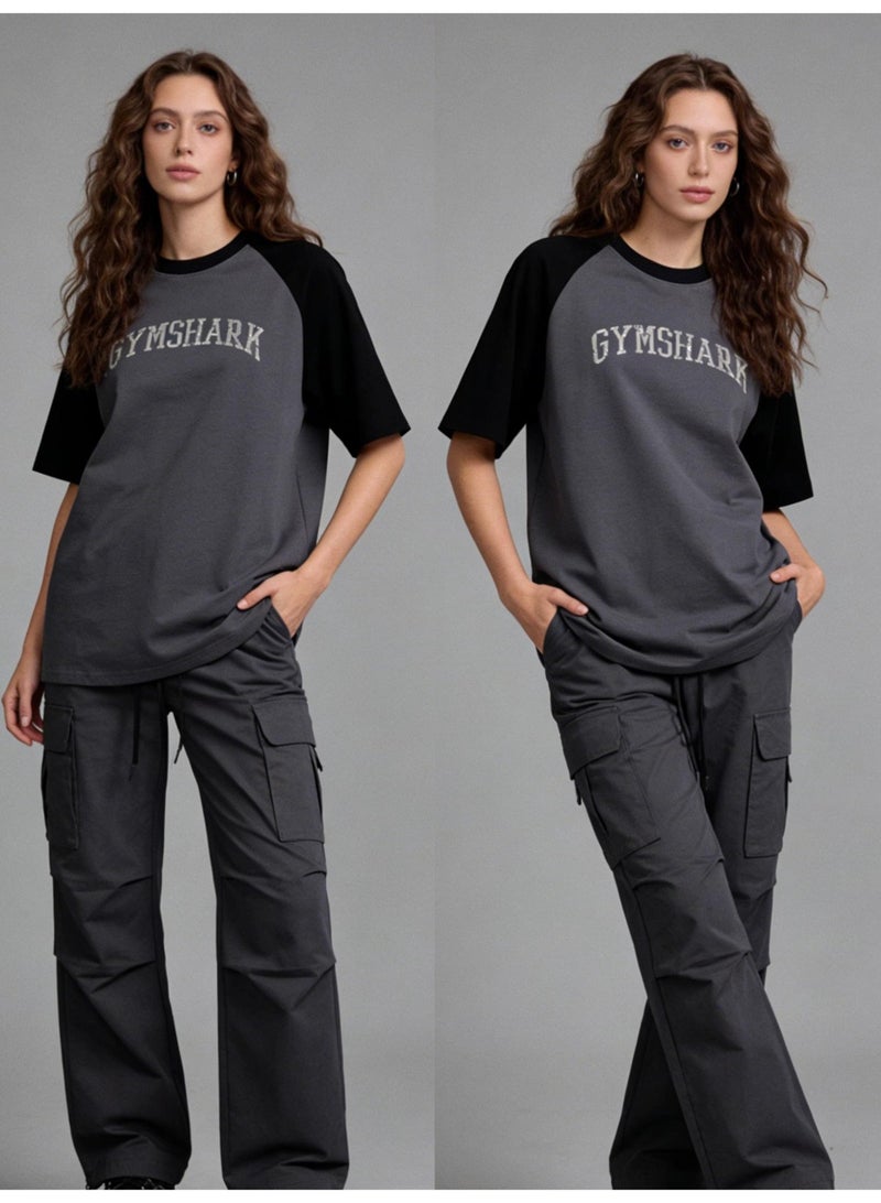جيمشارك Gymshark القمصان الملونة للرجال والنساء القمصان العارضة العامة الأزواج قصيرة الأكمام - Image 4
