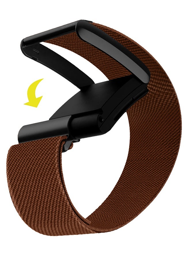 اليشمك حزام نايلون قابل للتعديل من الدرجة الممتازة لـ WHOOP 5 - حزام بديل خفيف الوزن وقابل للتنفس - بني - Image 3