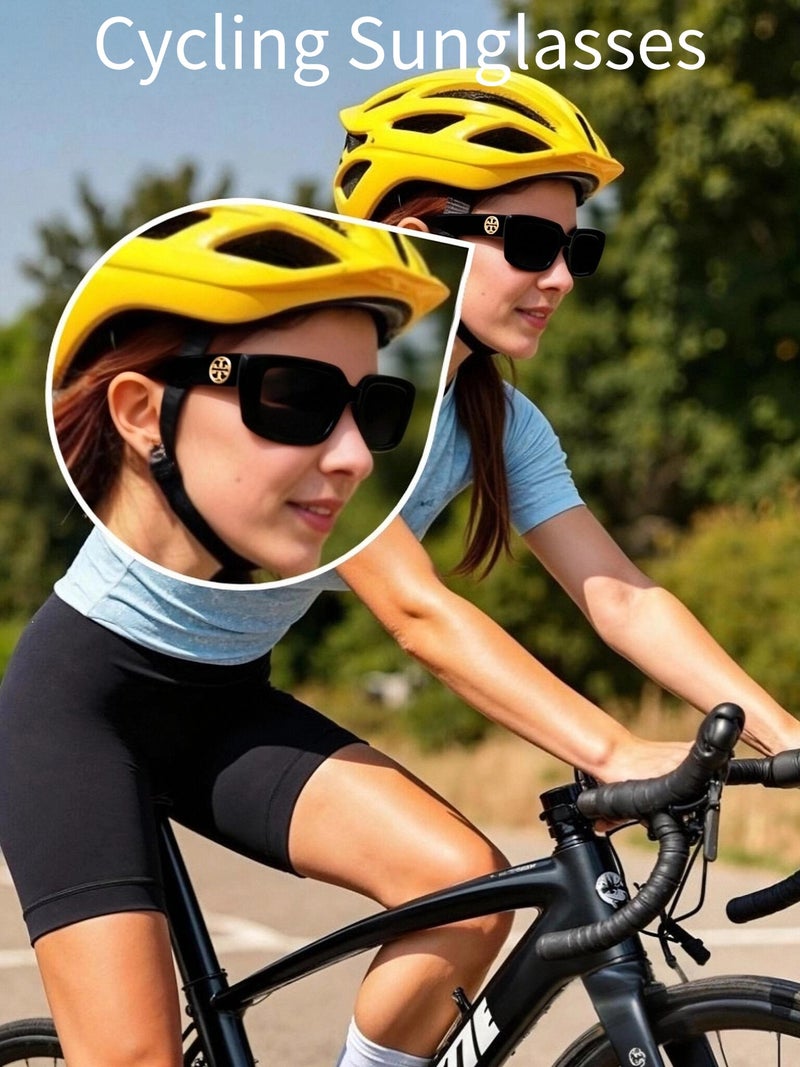 Burch TB TY7190U Cycling Sunglasses Women's Retro Sunglasses Unique  Quare Design Sunglasses Black - Image 3