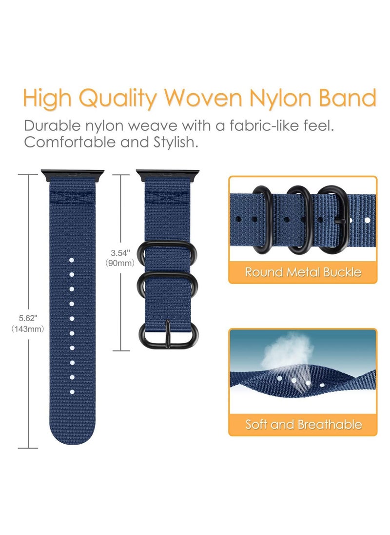 TEMPO Durable Band Compatible with Apple Watch Ultra 2/1 Ultra 49mm 46mm 45mm 44mm 42mm for Men Women, Sport Breathable Soft Nylon with Metal Buckle Strap for iWatch Series 10 9 8 7 6 5 4 3 2 1 SE  - Image 2