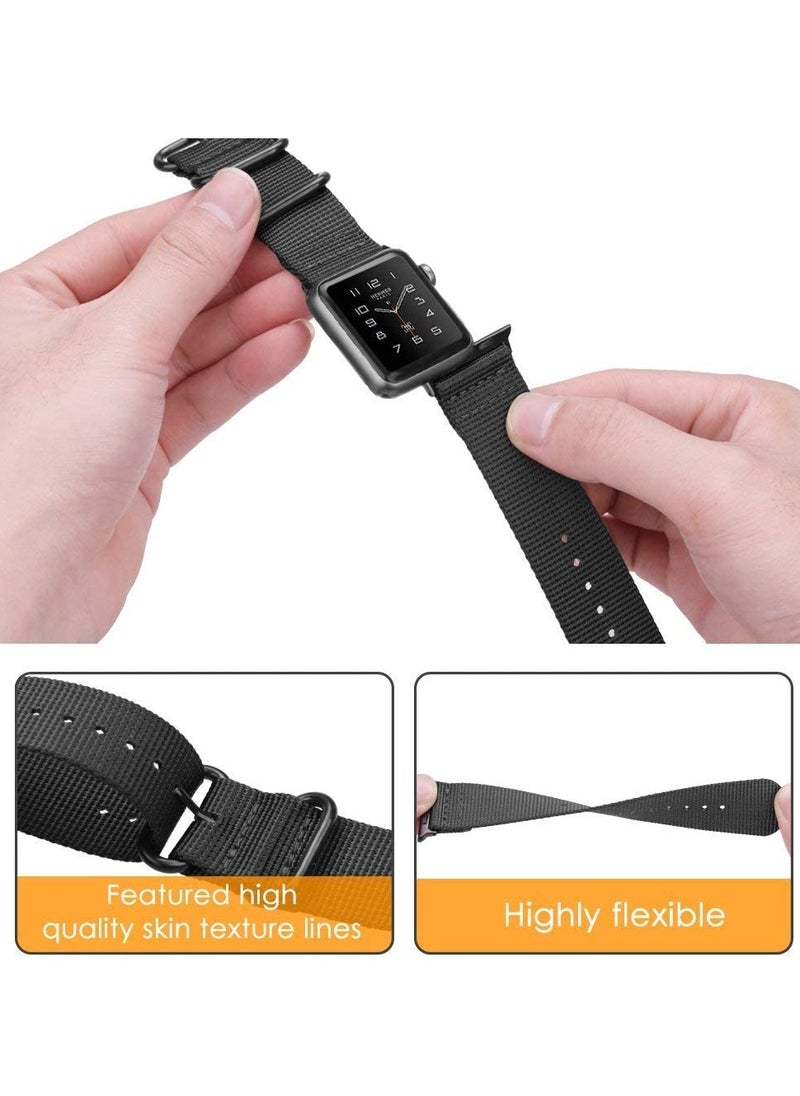 TEMPO Durable Band Compatible with Apple Watch Ultra 2/1 Ultra 49mm 46mm 45mm 44mm 42mm for Men Women, Sport Breathable Soft Nylon with Metal Buckle Strap for iWatch Series 10 9 8 7 6 5 4 3 2 1 SE  - Image 4