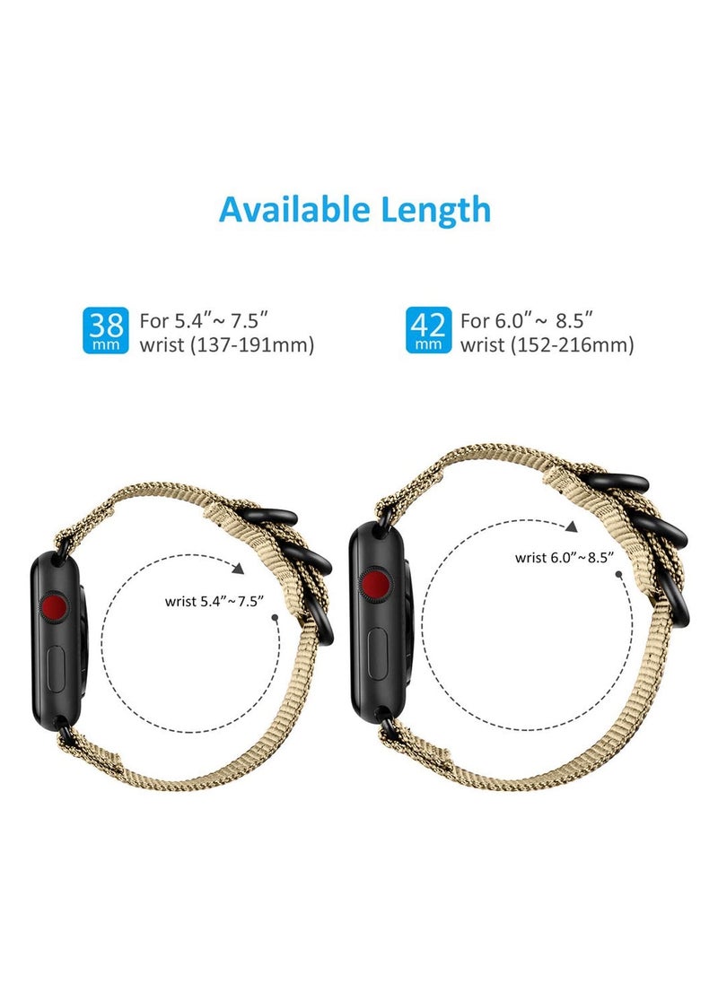 TEMPO Durable Band Compatible with Apple Watch Ultra 2/1 Ultra 49mm 46mm 45mm 44mm 42mm for Men Women, Sport Breathable Soft Nylon with Metal Buckle Strap for iWatch Series 10 9 8 7 6 5 4 3 2 1 SE  - Image 5