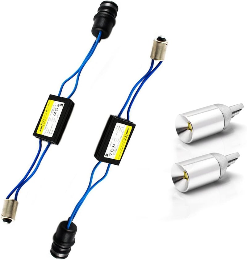 x xotic tech 1 Set 6000K Xenon White T10 LED Parking Light Bulbs w/Load Resistor Anti-Flicker Error Free Wiring Adapters Compatible with BMW F30 3 Series 328i 335i - Image 1