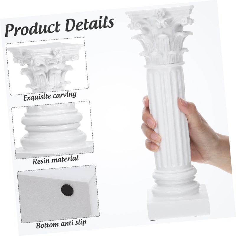White Roman Column Candle Holder Decorative Candlestick For Home Decor Party Prop - Image 3
