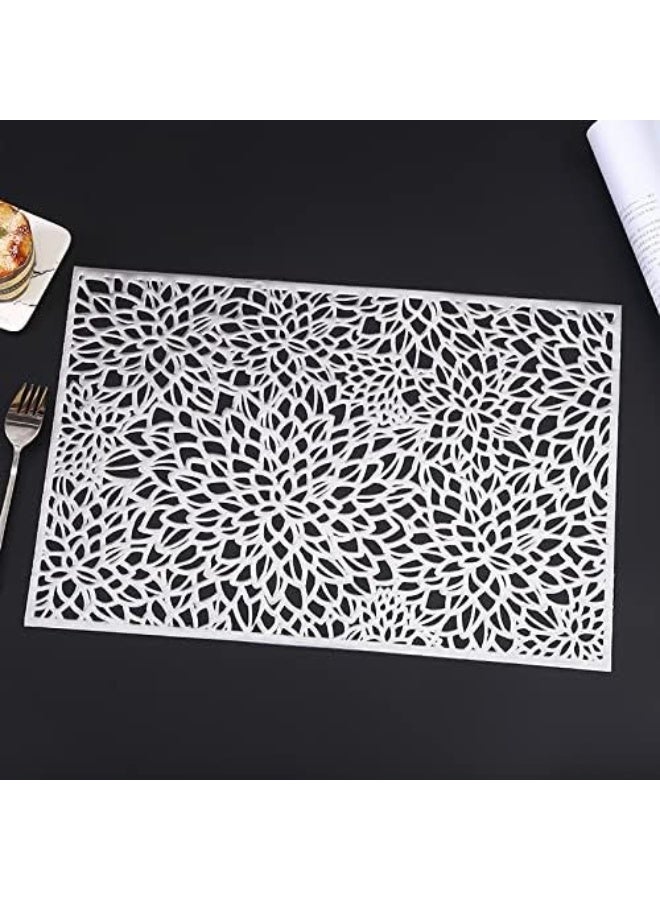 ناكسوس مفارش طاولة مقاومة للحرارة، غير قابلة للانزلاق، مصنوعة من مادة البولي فينيل كلوريد البلاستيكية، مفارش طاولة مجوفة، زينة للطاولات للحفلات وحفلات الزفاف - Image 4