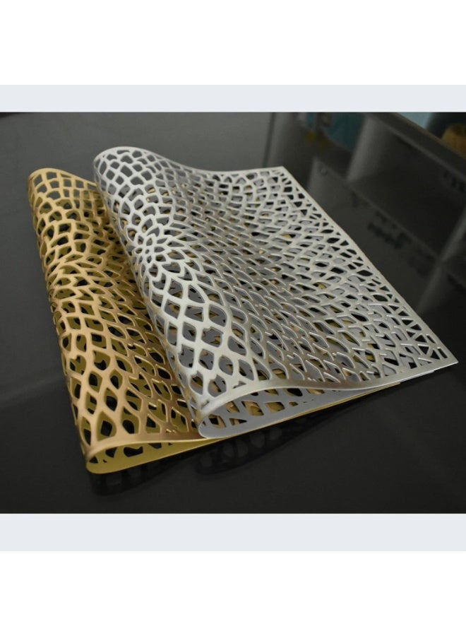 ناكسوس مفارش طاولة مقاومة للحرارة، غير قابلة للانزلاق، مصنوعة من مادة البولي فينيل كلوريد البلاستيكية، مفارش طاولة مجوفة، زينة للطاولات للحفلات وحفلات الزفاف - Image 5