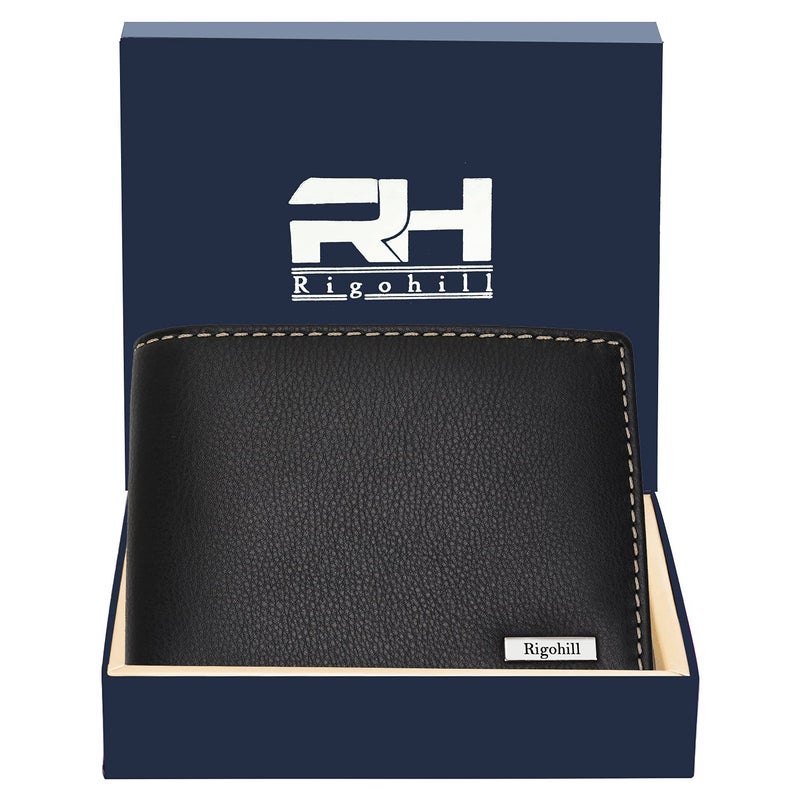 Rigohill Martin Black Printed Mens Leather Wallet | Leather Wallet for Men | RFID Mens - Image 3