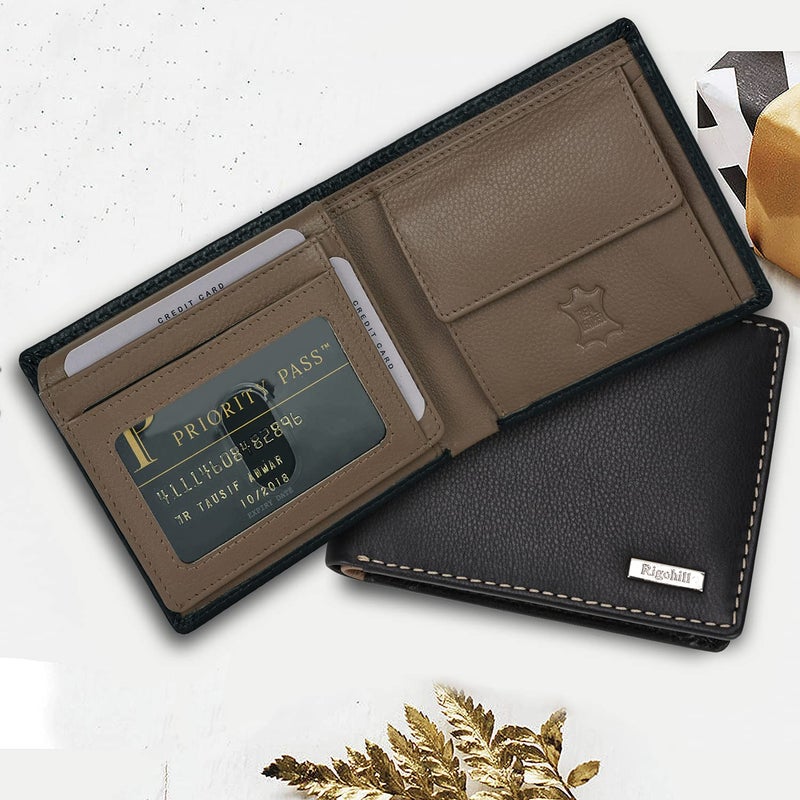 Rigohill Martin Black Printed Mens Leather Wallet | Leather Wallet for Men | RFID Mens - Image 2