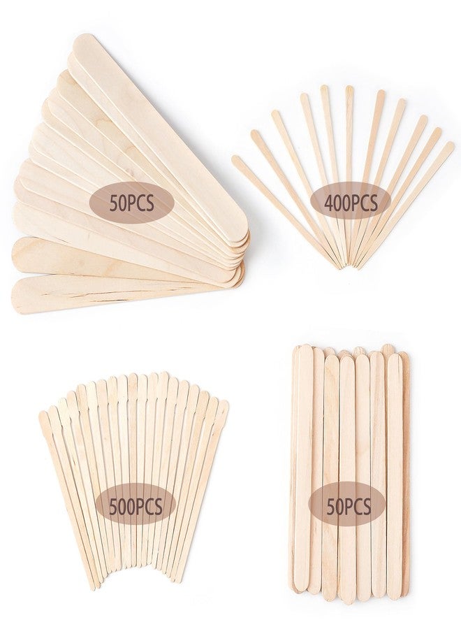 EWVVSS 4 Style 1000 Pcs Waxing Sticks Assorted Wax Applicator Sticks for Body Legs Face with Small Medium Large Sizes Wood Popsicle Sticks for Waxing Or Wood Craft Sticks - Image 2