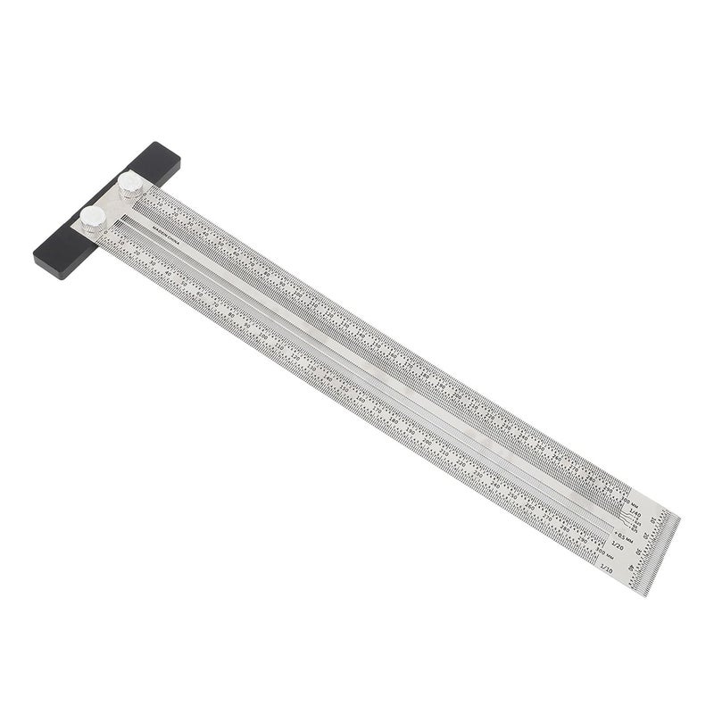 300mm Stainless Steel Woodworking Scribing T Ruler Ultra Accurate Marking Measuring Tool - Image 5