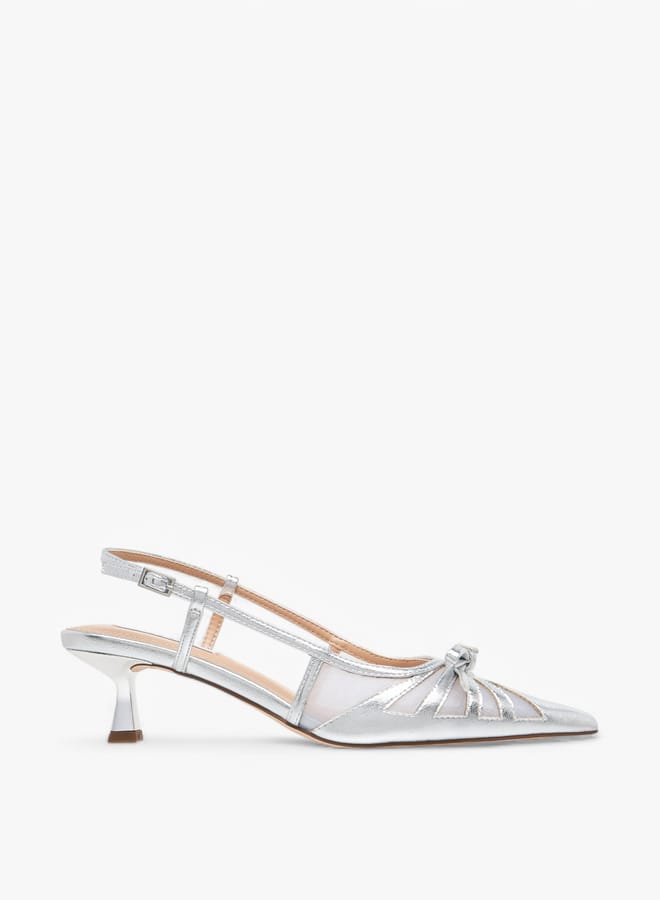 ELLE Women's Bow Accent Shoes with Buckle Closure and Kitten Heels  - Image 3