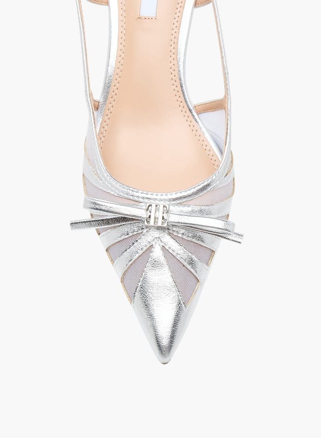 ELLE Women's Bow Accent Shoes with Buckle Closure and Kitten Heels  - Image 4