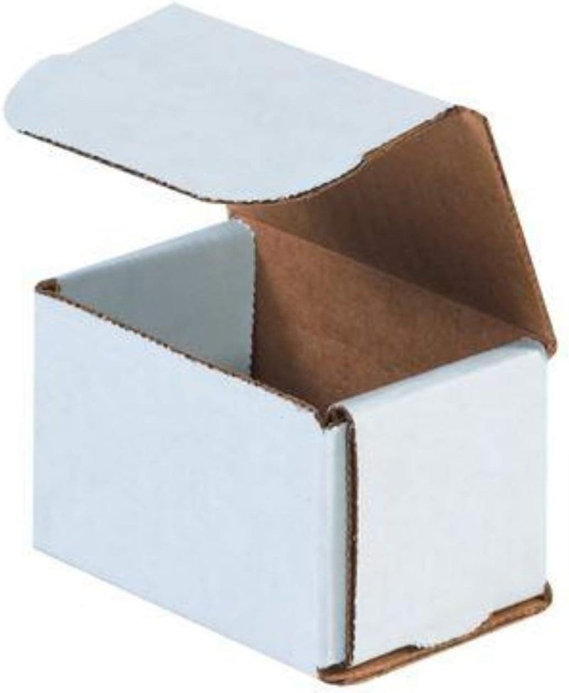 Secure Seal Shipping Boxes - 3x3x2" Mailers - White Foldable Corrugated Cardboard Packaging for Mailing, Moving, Storage, and Organizing - Strong Lightweight Foldable (Bulk 50 Pack) - Image 1