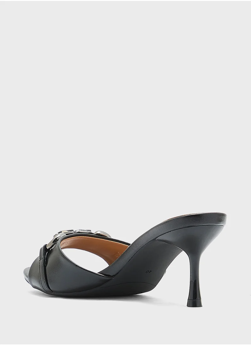 Ginger Chunky Trim Mule Heel Sandal