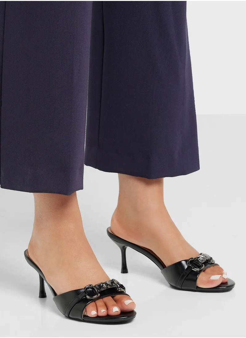 Ginger Chunky Trim Mule Heel Sandal
