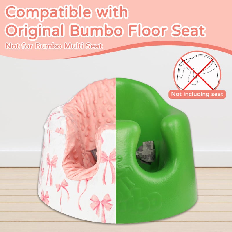 DAYEEBALL Seat Cover Compatible with Bumbo Seat, Soft and Breathable Baby Floor Seat Cover for Baby Boy & Girl (Cover Only), Pink Bow - Image 4